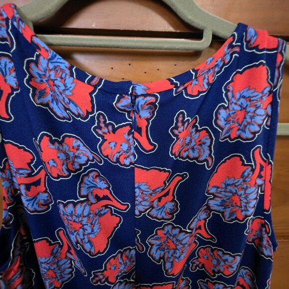 ANTHROPOLOGIE Peter Som X Made in Kind Tiered Floral Dress Size 4 Blue Red - Picture 13 of 15